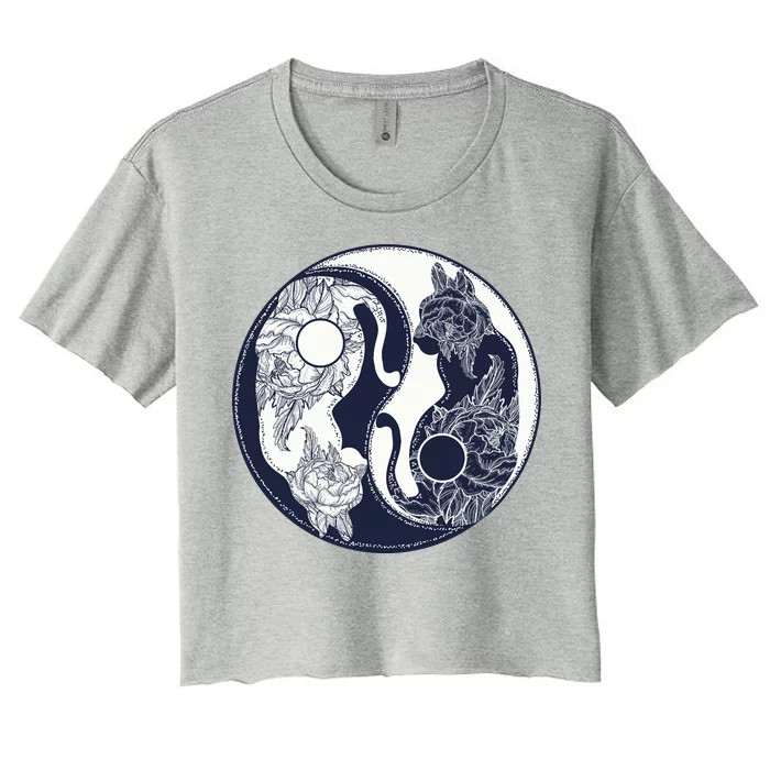 Yin Yang Cat Logo Women's Crop Top Tee