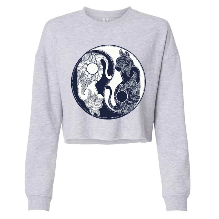 Yin Yang Cat Logo Cropped Pullover Crew