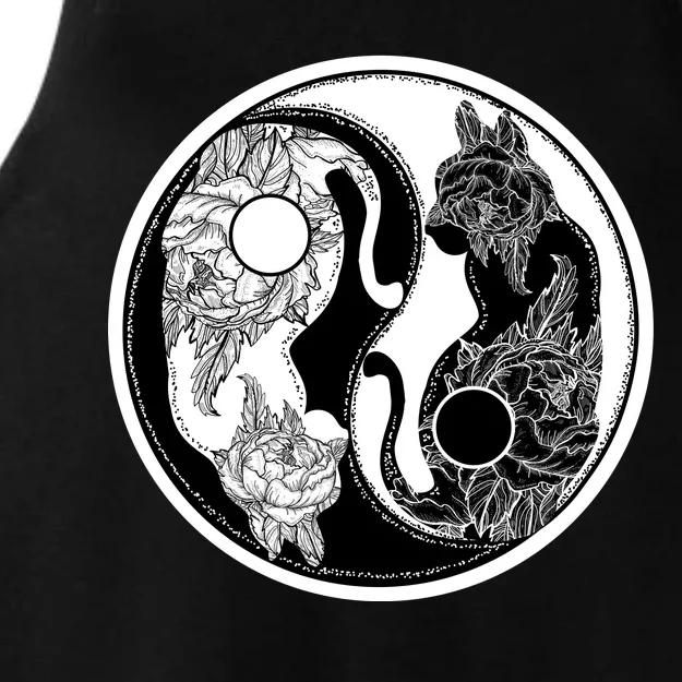 Yin-Yang Cats Ladies Tri-Blend Wicking Tank