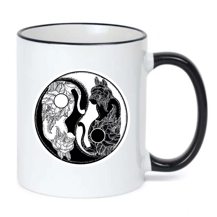 Yin-Yang Cats Black Color Changing Mug