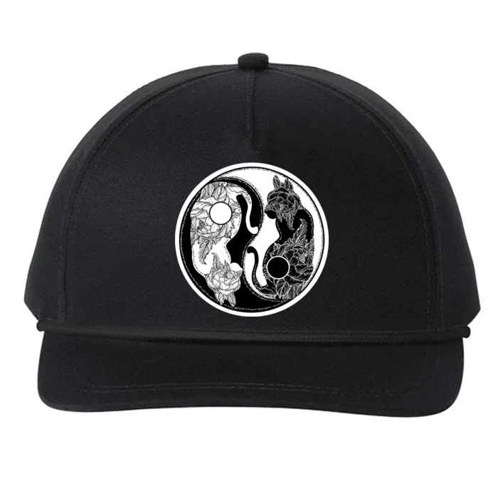 Yin-Yang Cats Snapback Five-Panel Rope Hat