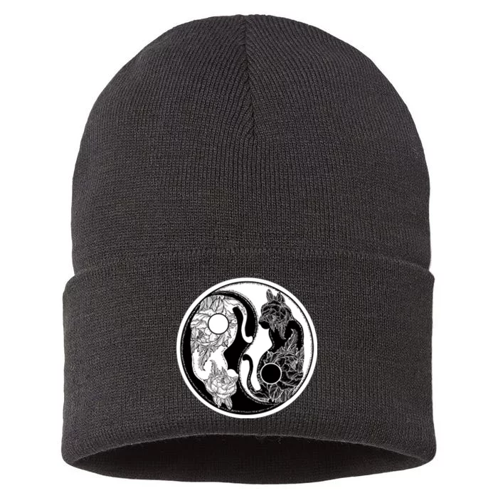 Yin-Yang Cats Sustainable Knit Beanie