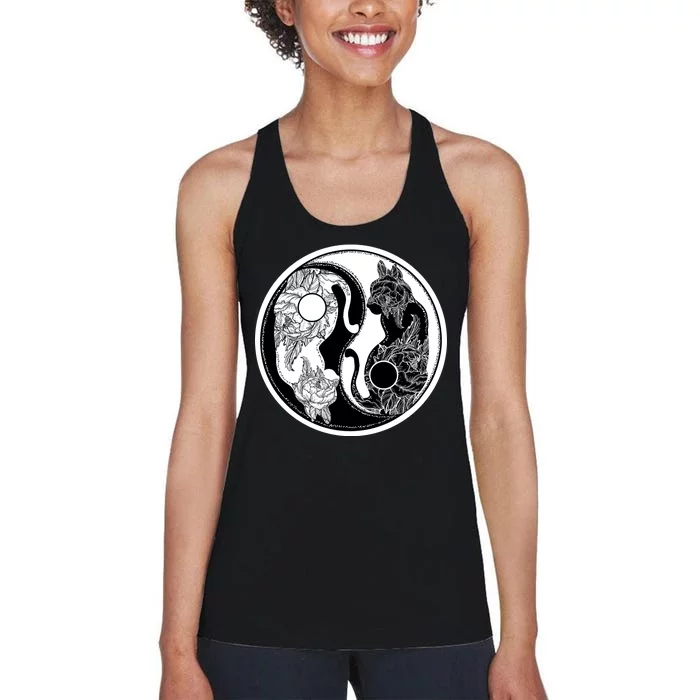 Yin-Yang Cats Women's Racerback Tank