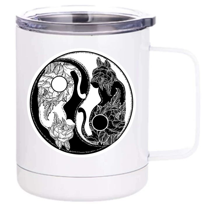 Yin-Yang Cats Front & Back 12oz Stainless Steel Tumbler Cup