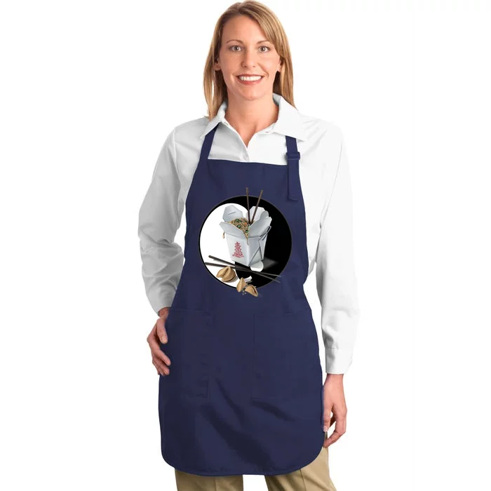 Yin Yang Takeout Chinese Full-Length Apron With Pocket