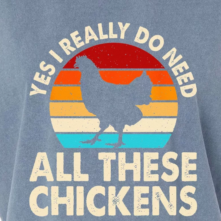 Yes I Need All Of These Chickens Funny Chicken Lover Garment-Dyed Women's Muscle Tee