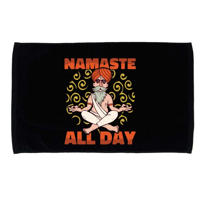 Yoga Instructor Namaste The Whole Day Meditation Yoga Gift Microfiber Hand Towel