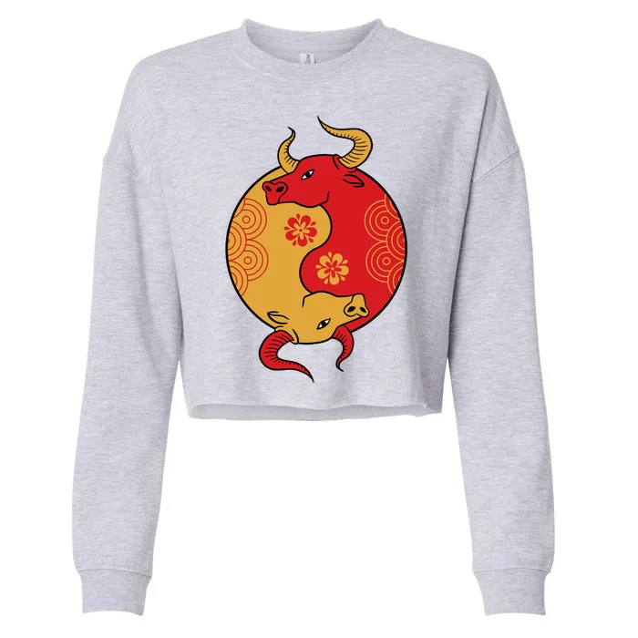 Ying Yang Ox Cropped Pullover Crew