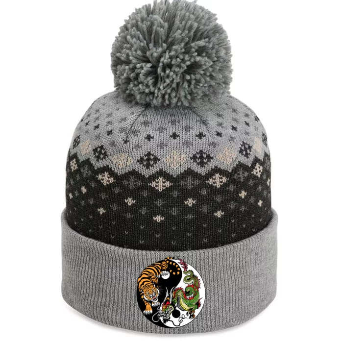 Ying Yang Tiger Dragon The Baniff Cuffed Pom Beanie