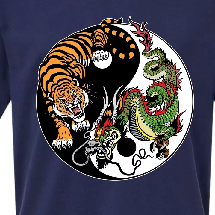 Ying Yang Tiger Dragon Sueded Cloud Jersey T-Shirt