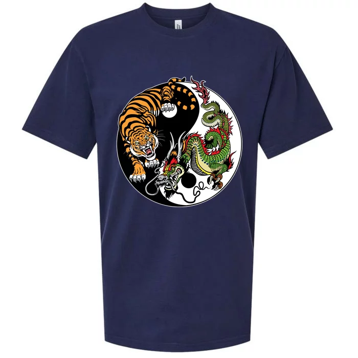 Ying Yang Tiger Dragon Sueded Cloud Jersey T-Shirt