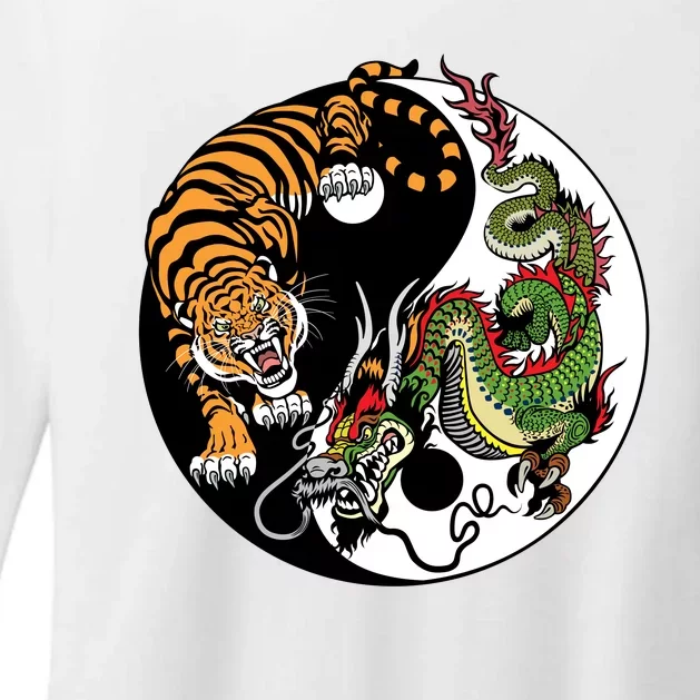 Ying Yang Tiger Dragon Womens CVC Long Sleeve Shirt