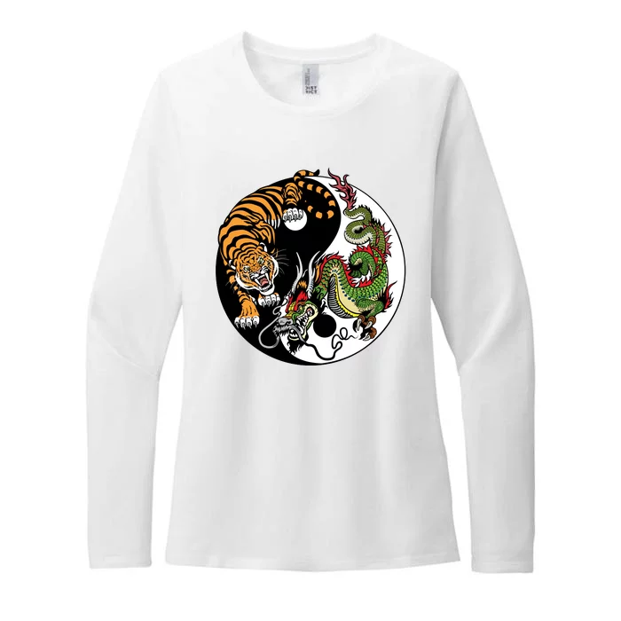 Ying Yang Tiger Dragon Womens CVC Long Sleeve Shirt