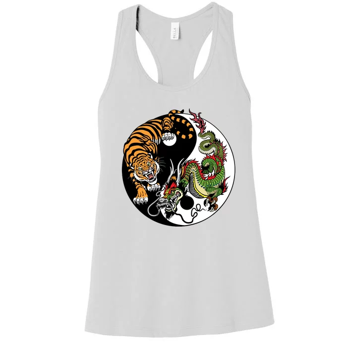 Ying Yang Tiger Dragon Women's Racerback Tank