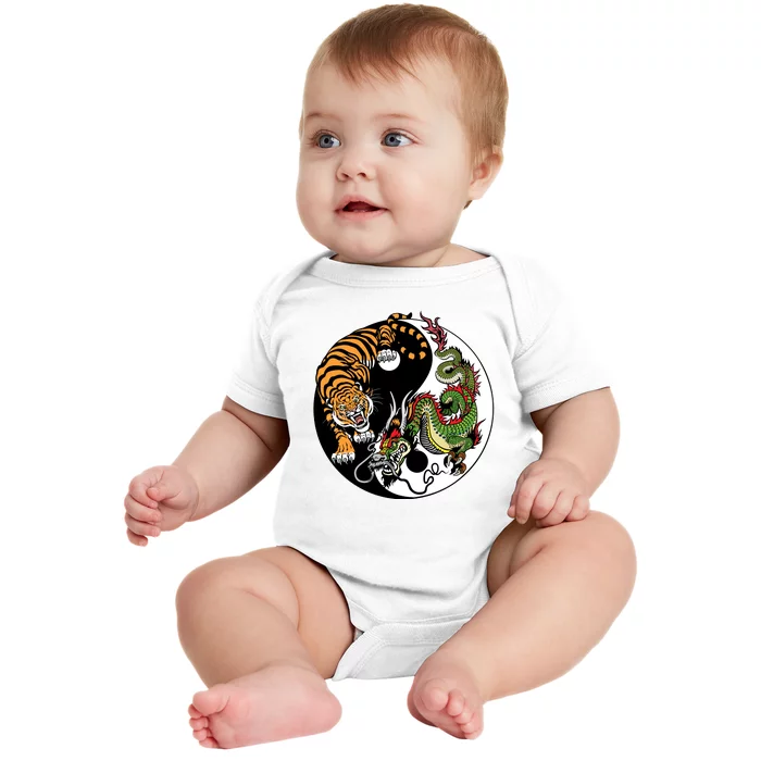 Ying Yang Tiger Dragon Baby Bodysuit