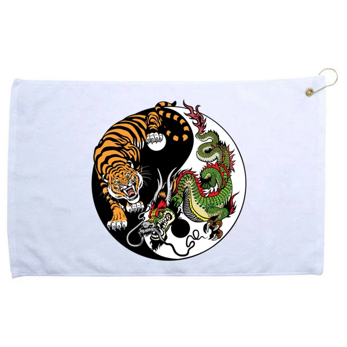 Ying Yang Tiger Dragon Grommeted Golf Towel