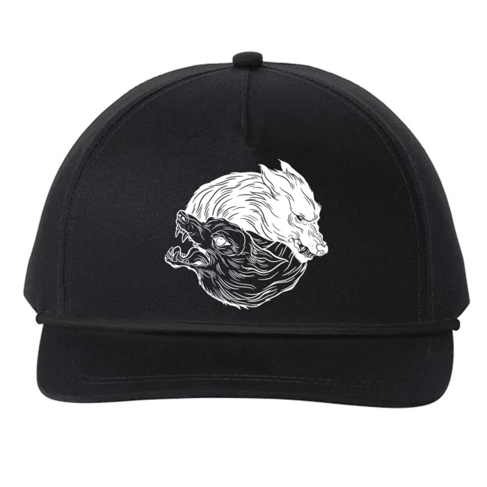 Ying Yang Wolves Snapback Five-Panel Rope Hat