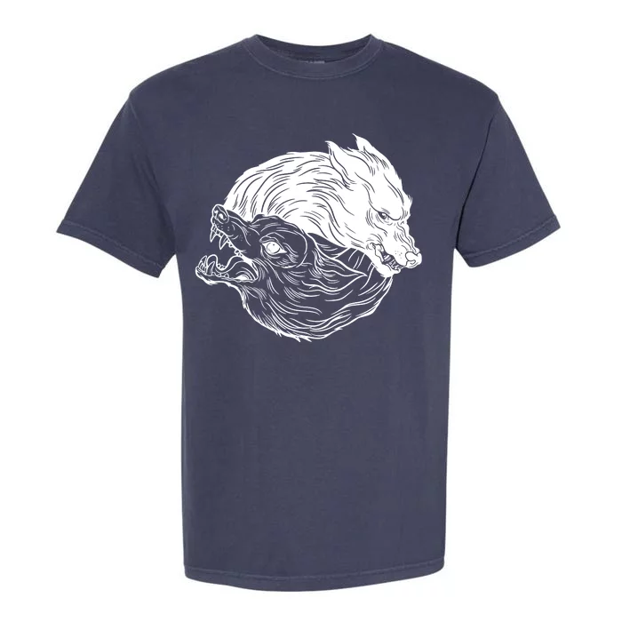 Ying Yang Wolves Garment-Dyed Heavyweight T-Shirt