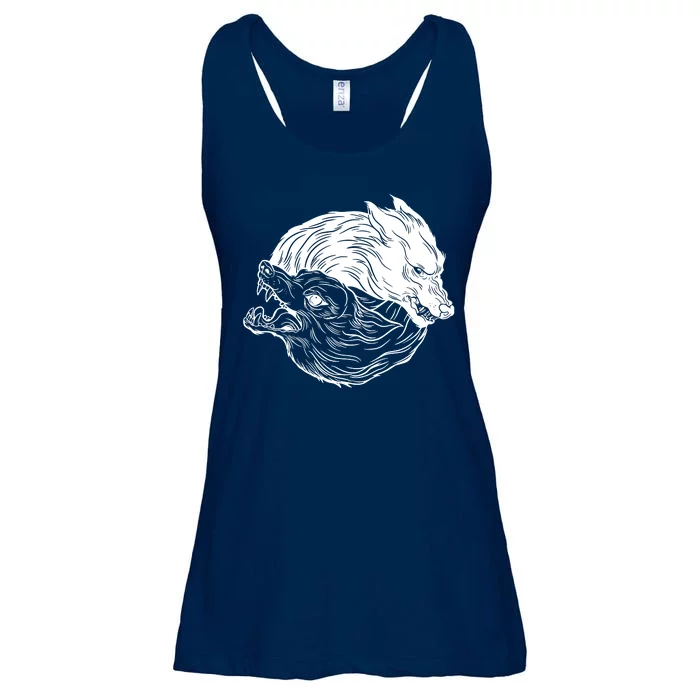 Ying Yang Wolves Ladies Essential Flowy Tank