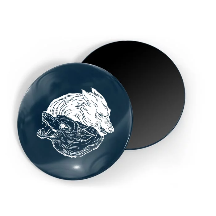 Ying Yang Wolves Magnet