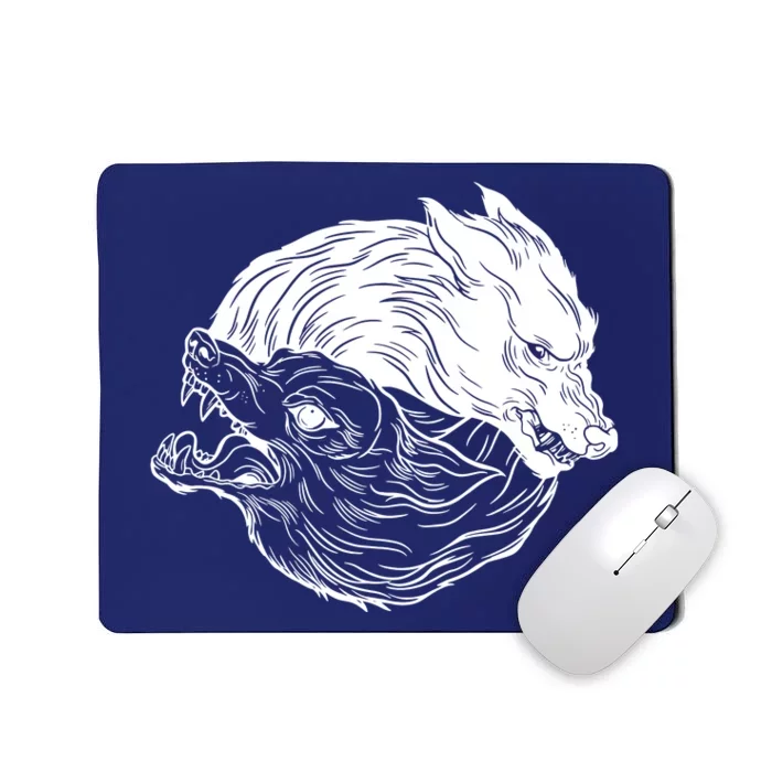 Ying Yang Wolves Mousepad