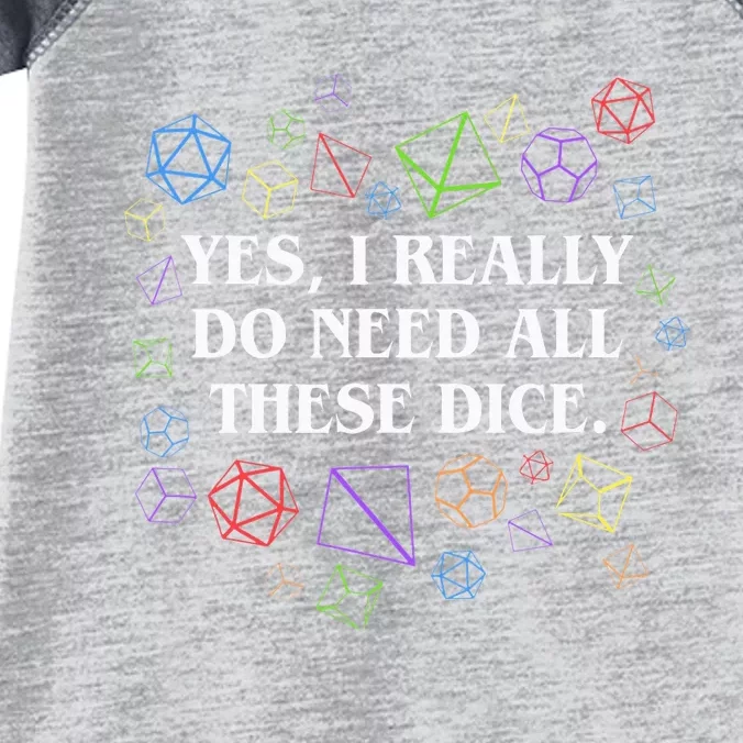 Yes I Really Do Need All These Dice Tabletop Infant Baby Jersey Bodysuit