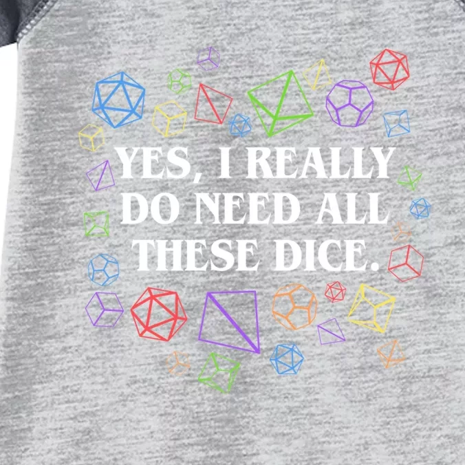 Yes I Really Do Need All These Dice Tabletop Rpg Infant Baby Jersey Bodysuit