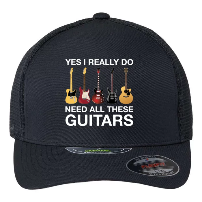 Yes I Really Do Need All These Guitars Active Flexfit Unipanel Trucker Cap