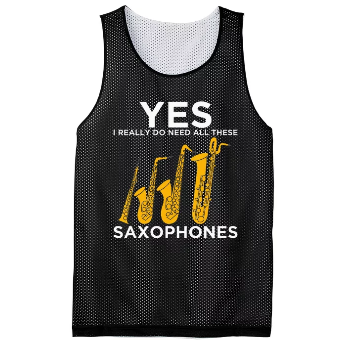 Yes I Really Do Need All These Saxophones Mesh Reversible Basketball Jersey Tank