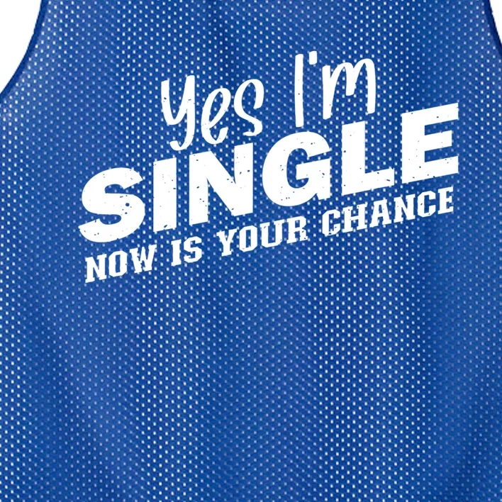 Yes I'm Single Now Is Your Chance Funny Dating Meaningful Gift Mesh Reversible Basketball Jersey Tank