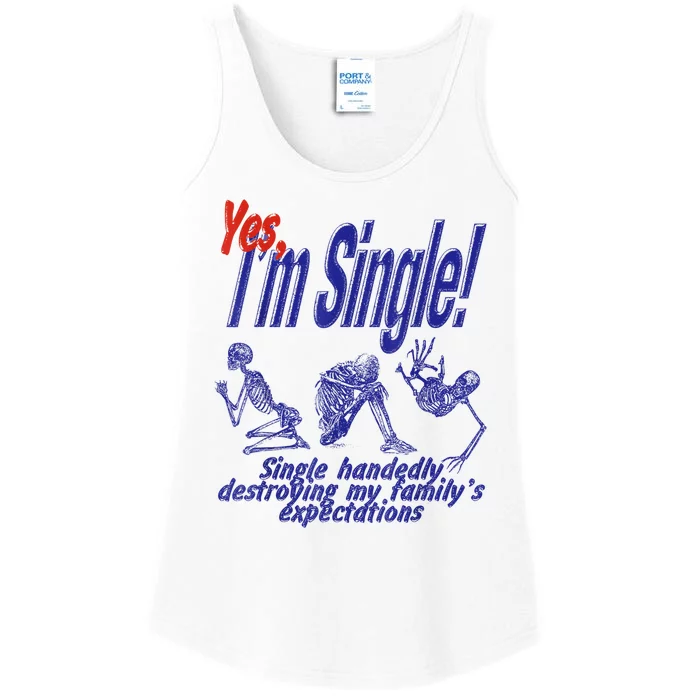 Yes I’M Single Single Handedly Destroying My Family’S Funny Ladies Essential Tank