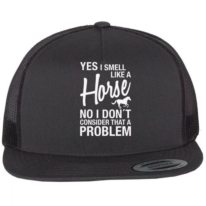 Yes I Smell Like A Horse No I DonT Consider That A Problem Flat Bill Trucker Hat