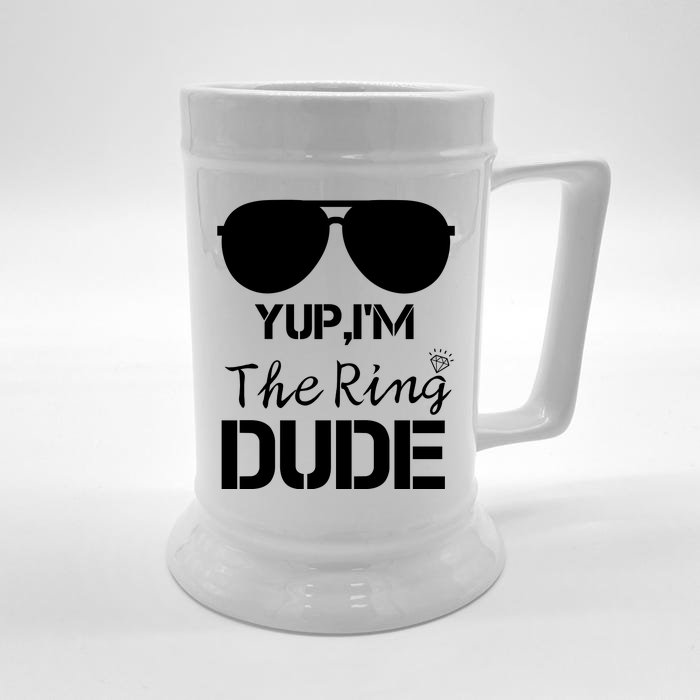 Yup I'm The Ring Dude | Cool Ring Bearer Wedding Gift Front & Back Beer Stein