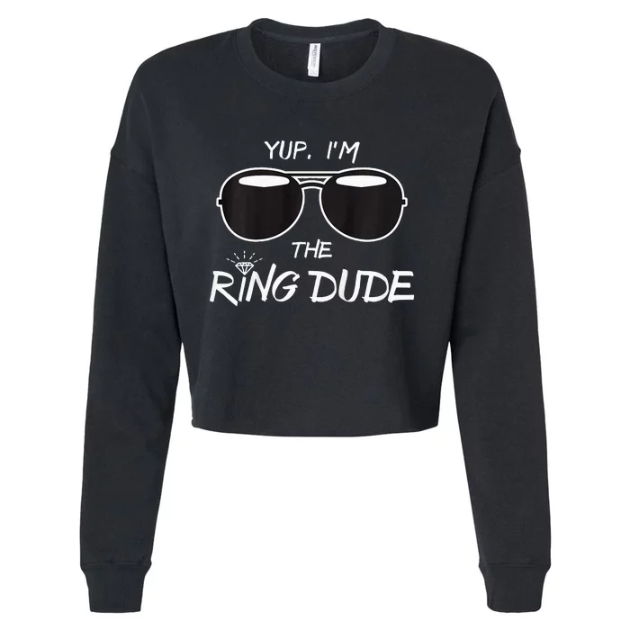 Yup IM The Ring Dude Funny Ring Bearer Cropped Pullover Crew