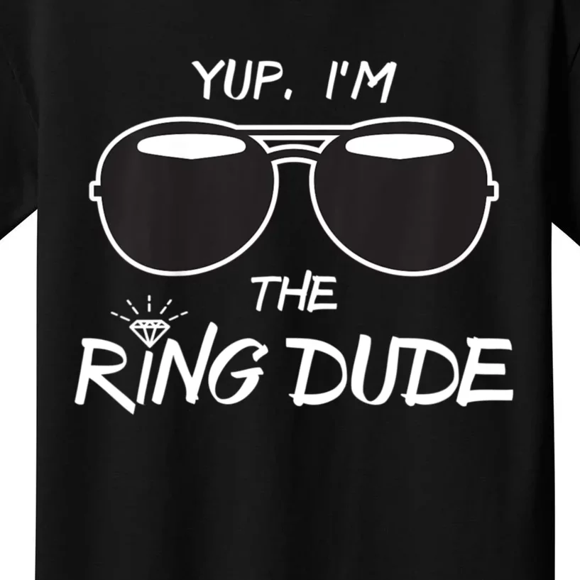 Yup Im The Ring Dude Funny Ring Bearer Wedding Gift Kids T-Shirt