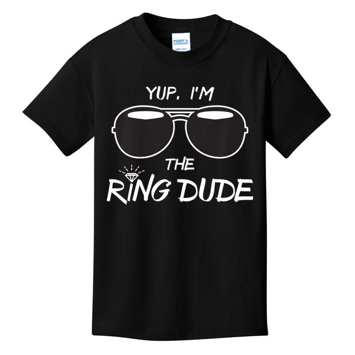 Yup Im The Ring Dude Funny Ring Bearer Wedding Gift Kids T-Shirt