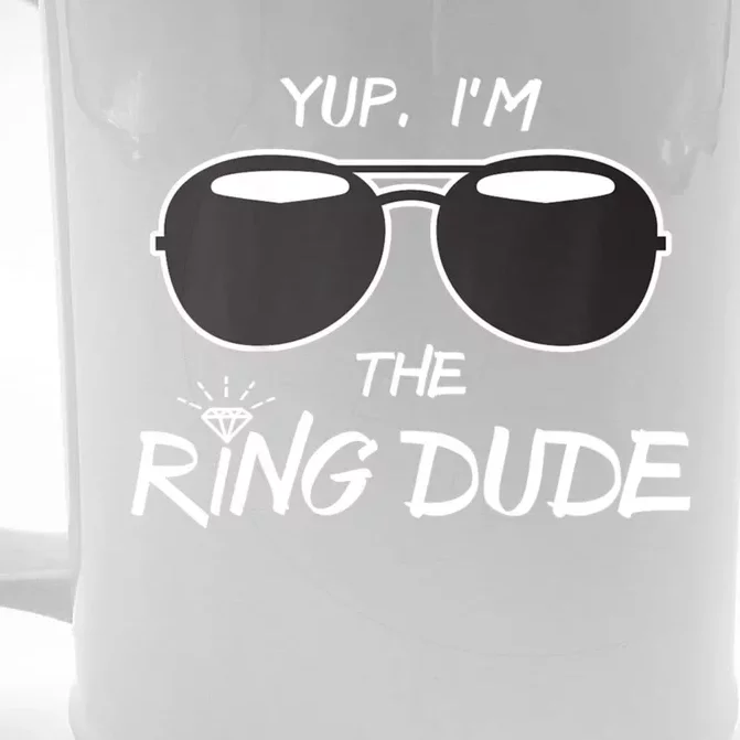 Yup Im The Ring Dude Funny Ring Bearer Wedding Gift Front & Back Beer Stein