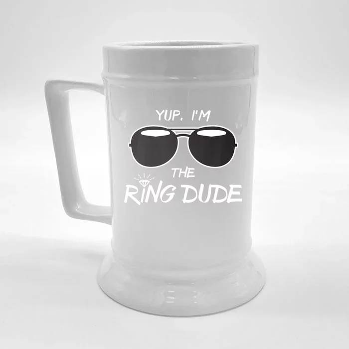 Yup Im The Ring Dude Funny Ring Bearer Wedding Gift Front & Back Beer Stein