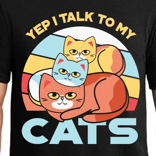 Yep I Talk To My Cats Pajama Set