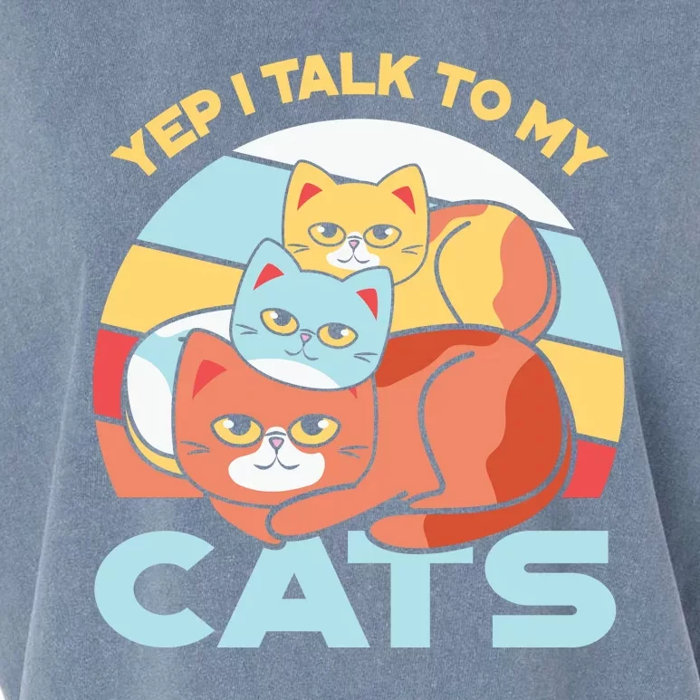 Yep I Talk To My Cats Garment-Dyed Women's Muscle Tee