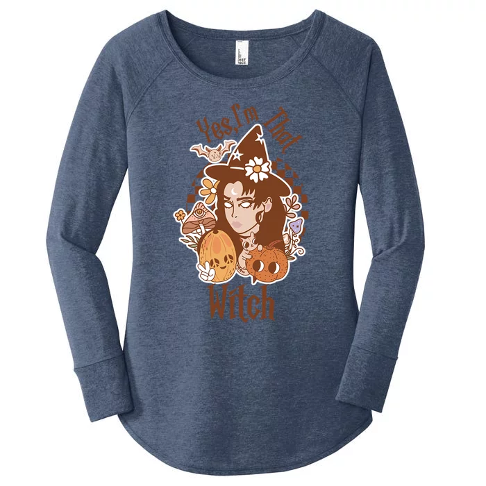 Yes Im That Witch Hippie Pumpkin Funny Halloween Witches Gift Women's Perfect Tri Tunic Long Sleeve Shirt