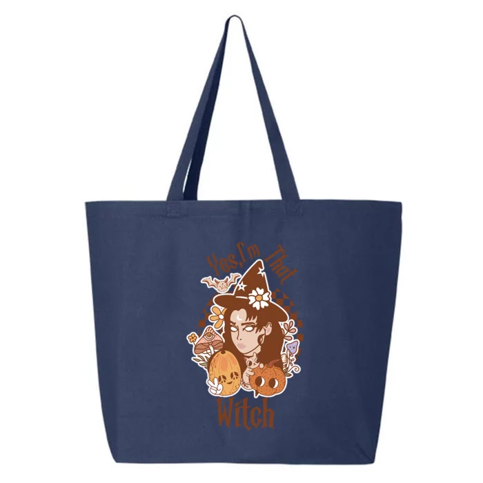 Yes Im That Witch Hippie Pumpkin Funny Halloween Witches Gift 25L Jumbo Tote