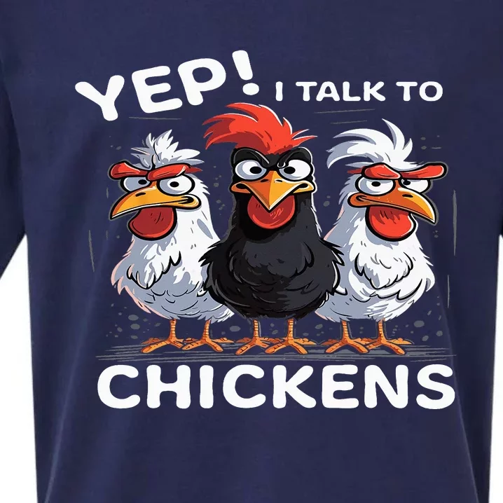 Yep I Talk To Chickens Funny Cute Sueded Cloud Jersey T-Shirt