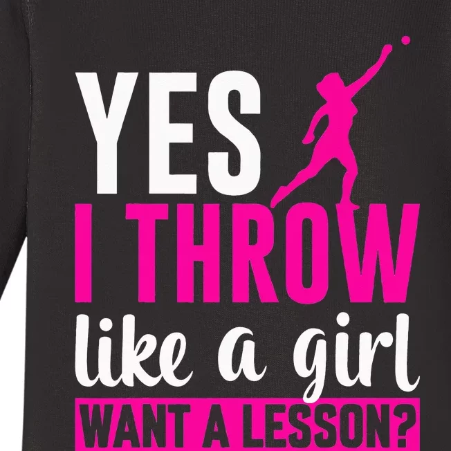 Yes I Throw Lika A  Shot Putter Track And Field Shot Put Baby Long Sleeve Bodysuit