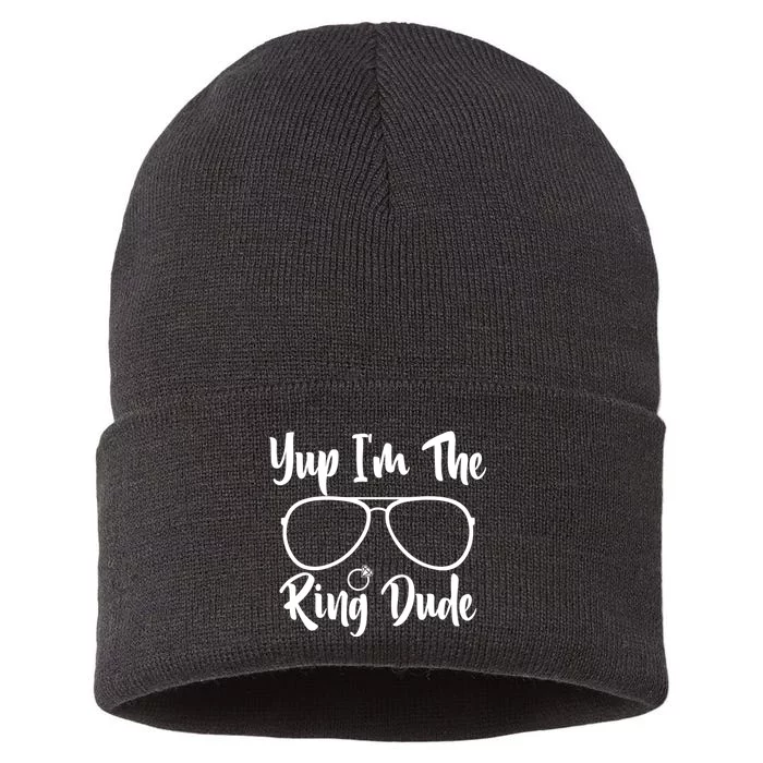 Yup Im The Ring Dude Funny Ring Bearer Wedding Gift Sustainable Knit Beanie