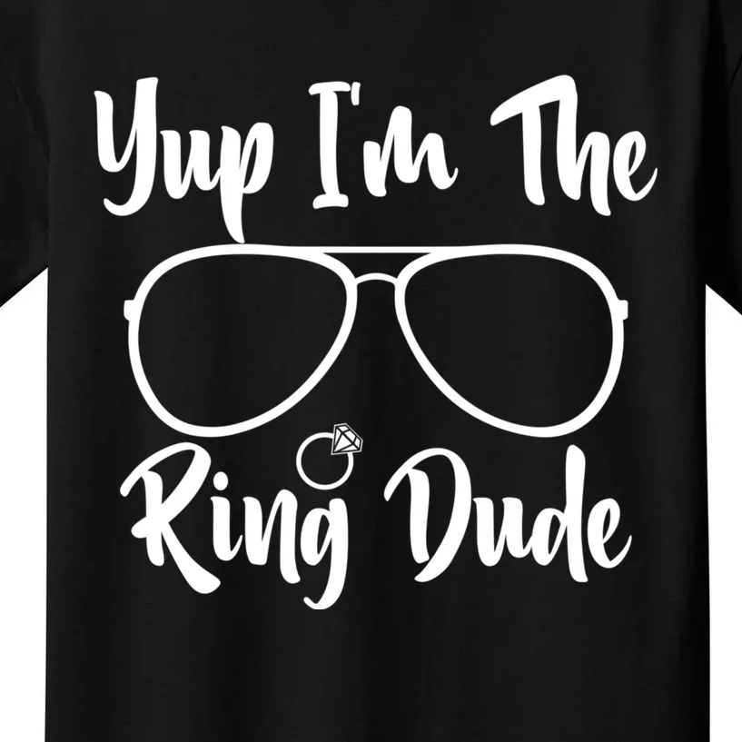 Yup Im The Ring Dude Funny Ring Bearer Wedding Gift Kids T-Shirt