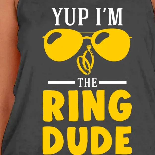 Yup Im The Ring Dude Funny Ring Bearer Wedding Gift Women's Knotted Racerback Tank