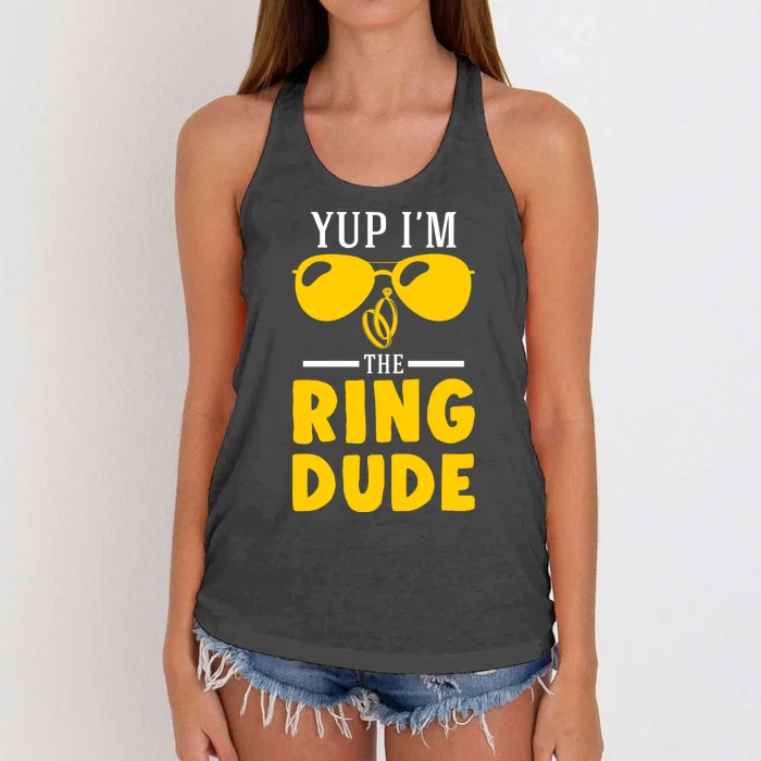 Yup Im The Ring Dude Funny Ring Bearer Wedding Gift Women's Knotted Racerback Tank