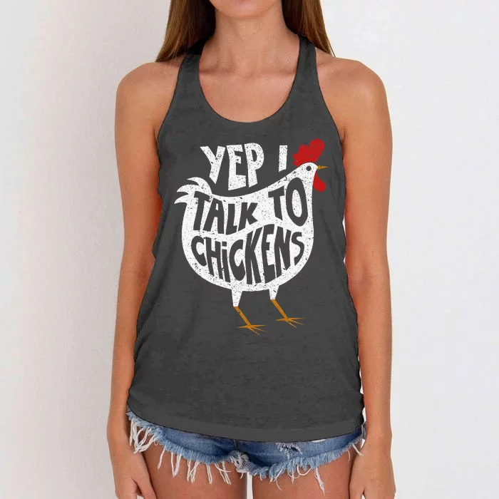 Yep I Talk To Chickens Cute Chicken Buffs Women's Knotted Racerback Tank