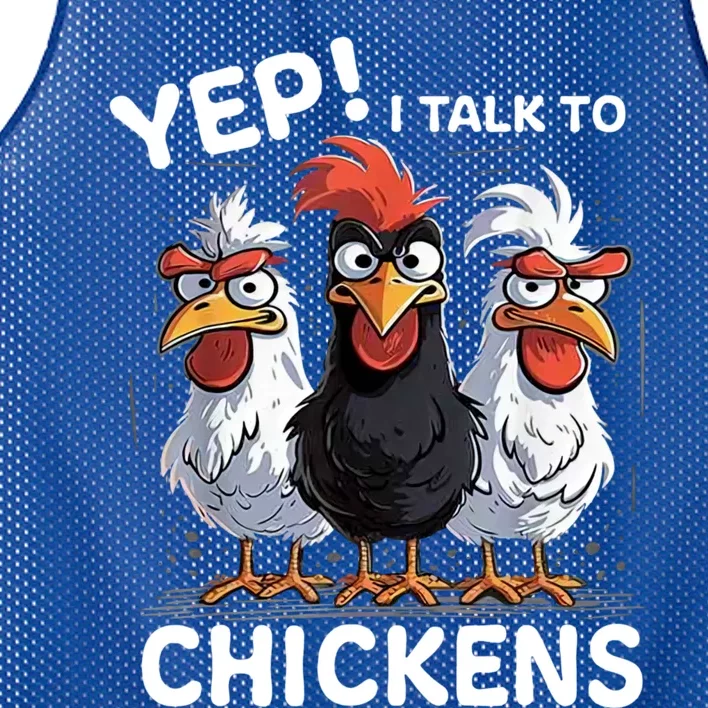 Yep I Talk To Chickens Funny Cute Mesh Reversible Basketball Jersey Tank